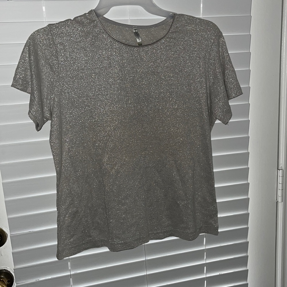 Sparkly silver shirt see through
